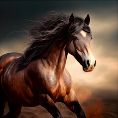 sport horse isolated on black background  Created by AI tool . AI photo