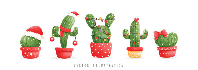 Christmas cactus banner