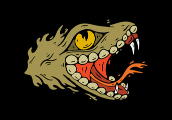 Snake head digital hand drawing