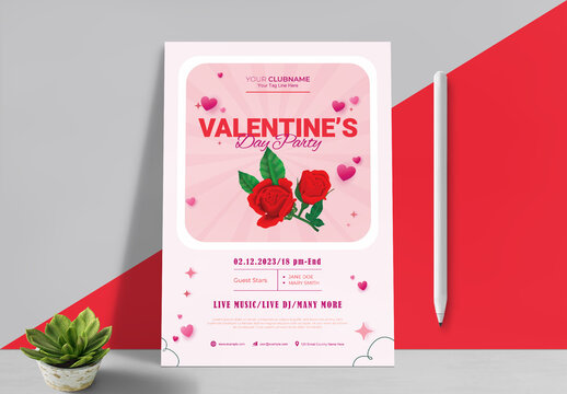 Valentine Day Flyer Design Template