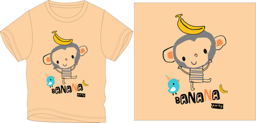 BANANA PARTY t-shirt graphic design vector illustration
