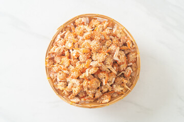 Fototapeta na wymiar dried shrimps or dried salted prawn