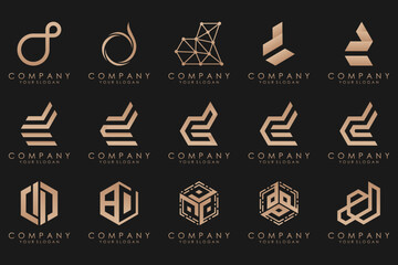 abstract letter D logo icon set. design for business of luxury, elegant, simple.