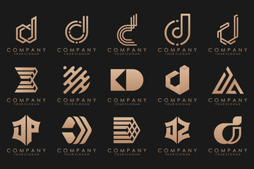 abstract letter D logo icon set. design for business of luxury, elegant, simple.