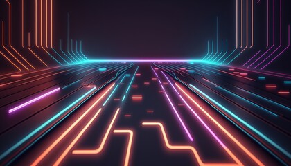 Neon light background metaverse generated with AI