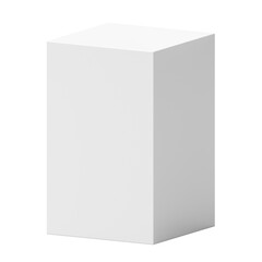 White cube podium platform isolated on png 3d geometric background of blank box product stage stand minimal display empty rectangle pedestal block object perspective mockup presentation show concept.