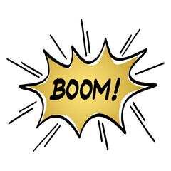 Boom Bomb Comic Speech Bubble Expression Text Cartoon illustration Retro Pop Vector Art