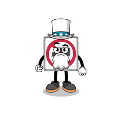 Fototapeta premium Illustration of no trucks road sign cartoon with i want you gesture