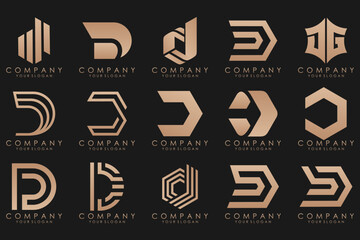 abstract letter D logo icon set. design for business of luxury, elegant, simple.