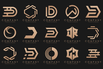 abstract letter D logo icon set. design for business of luxury, elegant, simple.