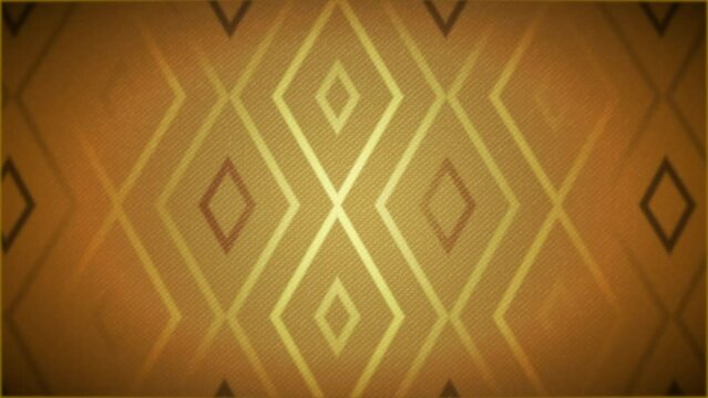 Gold diamond pattern on orange texture, motion abstract business, promo and holidays style background