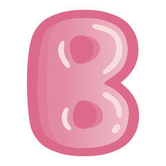 Letter B Bold Alphabet Pink Doodle Drawing Art