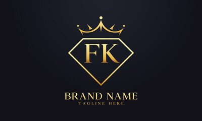 Diamond crown vector. Luxury queen logo for jewelry vector with letters	