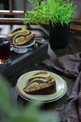 two slices of marmalade on two different plates