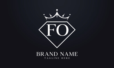 Diamond crown vector. Luxury queen logo for jewelry vector with letters	