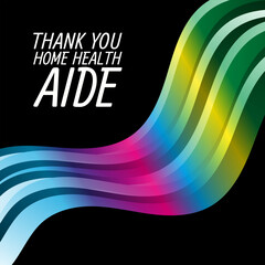 thank you Home Health Aide  . Geometric design suitable for greeting card poster and banner