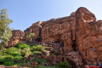 Fototapeta na wymiar Badami cave temples which are important examples of Badami Chalukya architecture
