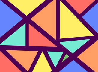 Color triangle lines abstract background
