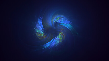 3D rendering abstract multicolor fractal light background