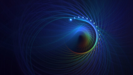 3D rendering abstract multicolor fractal light background