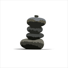 zen stones on white background