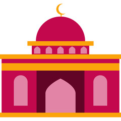 Illustration vector graphic design Modern Flat Elegant Islamic Mosque Building, Suitable for Diagrams, Map, Infographics, Illustration, And Other Graphic Related Assets