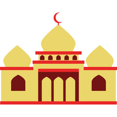 Illustration vector graphic design Modern Flat Elegant Islamic Mosque Building, Suitable for Diagrams, Map, Infographics, Illustration, And Other Graphic Related Assets