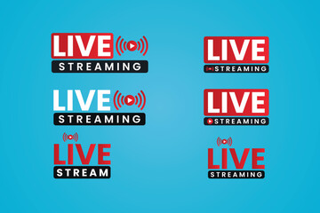 Live streaming icon set or selling on social media