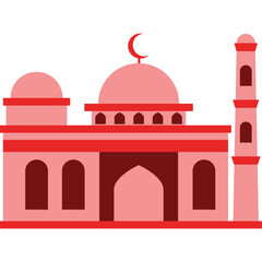 Illustration vector graphic design Modern Flat Elegant Islamic Mosque Building, Suitable for Diagrams, Map, Infographics, Illustration, And Other Graphic Related Assets