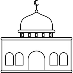Illustration vector graphic design hand drawing style of muslim mosque