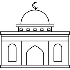 Illustration vector graphic design hand drawing style of muslim mosque