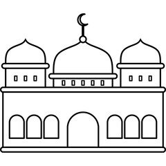 Illustration vector graphic design hand drawing style of muslim mosque