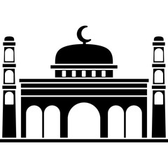Illustration vector graphic design silhouette of muslim mosque