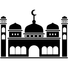 Illustration vector graphic design silhouette of muslim mosque