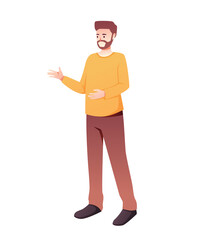 character man in casual wear standing