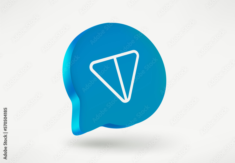 Aufkleber Speech cloud icon with plane linear abstract symbol isolated on white background. 3d vector illustration