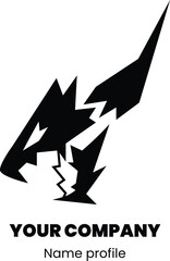 simple head black dragon logo