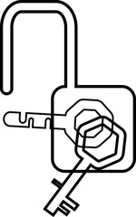 Key lock securities save silhouette icon for decorative background web