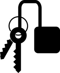 Key lock securities save silhouette icon for decorative background web