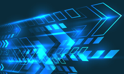 Abstract blue arrows direction dynamic speed design modern futuristic technology background vector