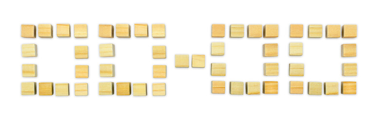 ２桁の四角いウッドキューブの得点版のフレーム