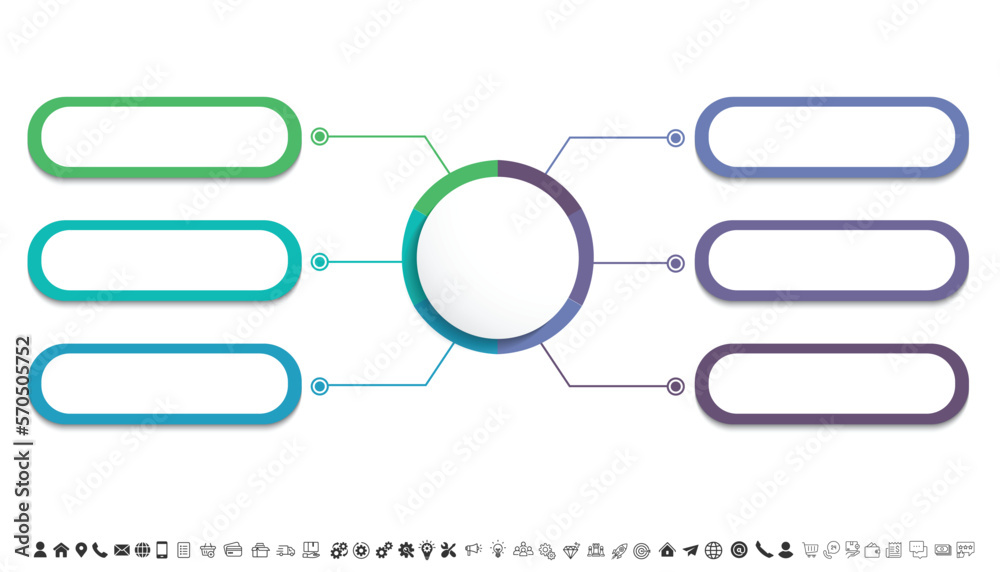 Wall mural steps business data visualization timeline process infographic template design with icons