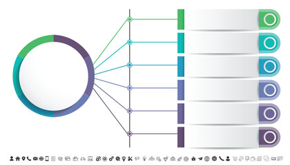 Steps business data visualization timeline process infographic template design with icons