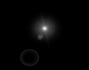 Overlay, flare light transition, effects sunlight, lens flare, light leaks. High-quality stock image of warm sun rays light effects, overlays or white flare isolated on black background for design