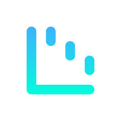 decrease flat gradient icon