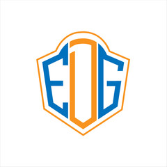 ECG abstract monogram shield logo design on white background. ECG creative initials letter logo concept.
