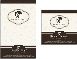 Vector restaurant menu card with two different size 