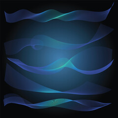 Vector Collection of Abstract wave object with Gradient