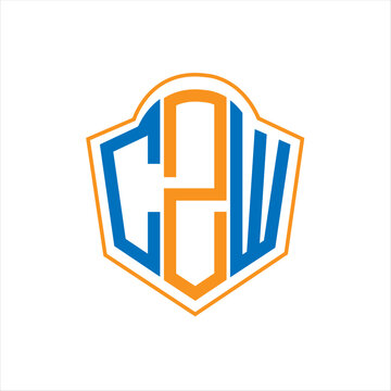 CZW letter logo design. CZW creative initials letter logo concept. CZW  monogram shield letter logo design.
