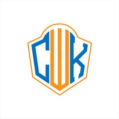 CWK letter logo design. CWK creative initials letter logo concept. CWK  monogram shield letter logo design.
